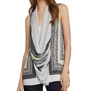 ( NWOT ) BCBG | Cowl-Neck Scarf-Print Tunic Top - XS